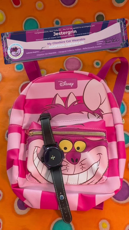 Jestergrin — Cheshire Cat Watchable with Collector Backpack — Limited Edition 1-of-1